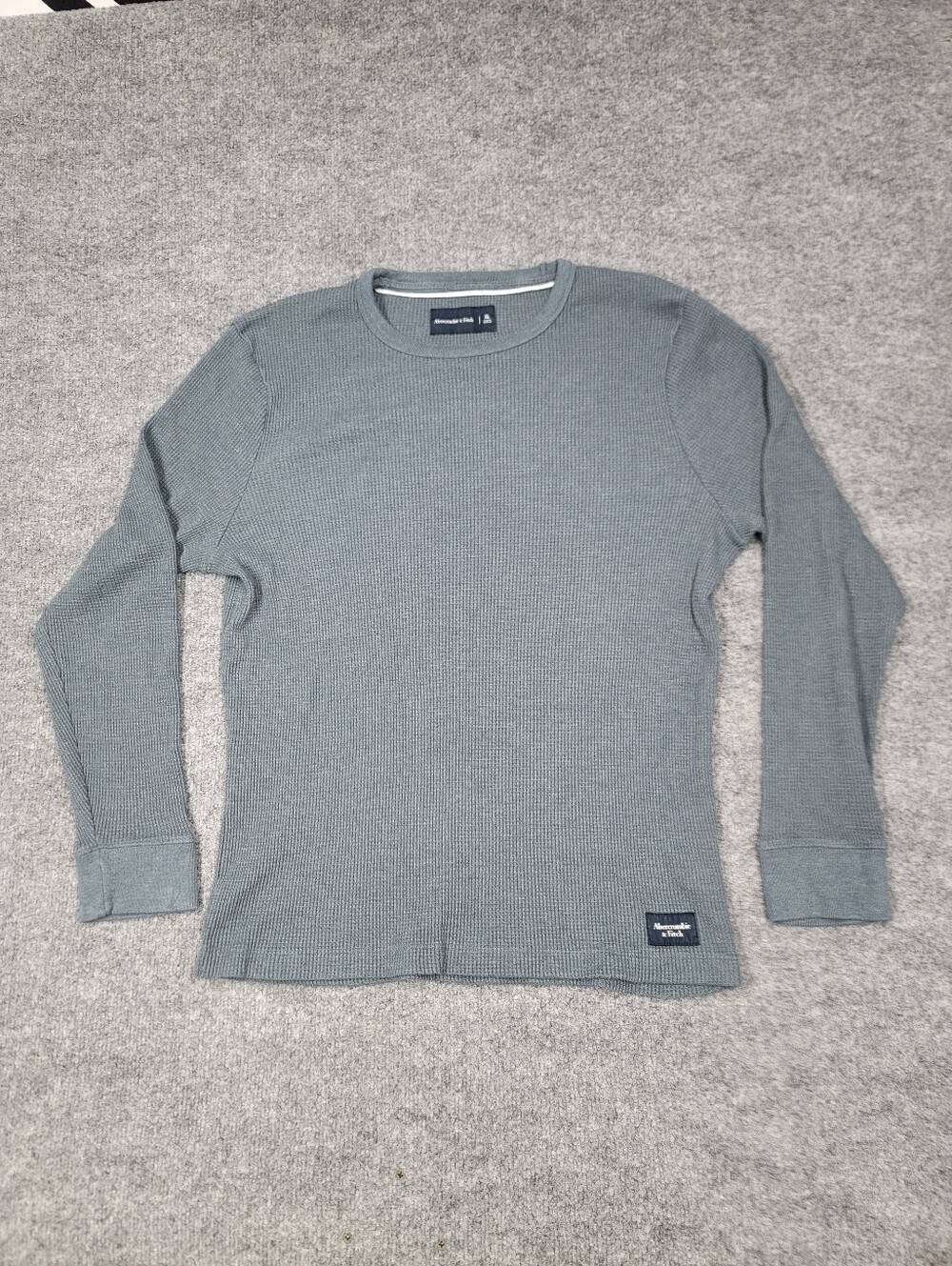 Mens Abercrombie & Fitch Long Sleeve Thermal Shirt Gray Size XL